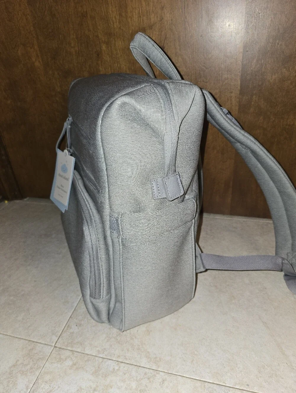 Brand New With Tags: Cloud Island Light Gray Boxy Diaper Backpack